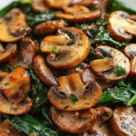 Sautéed Mushrooms with Spinach - Healthy Dinner Idea