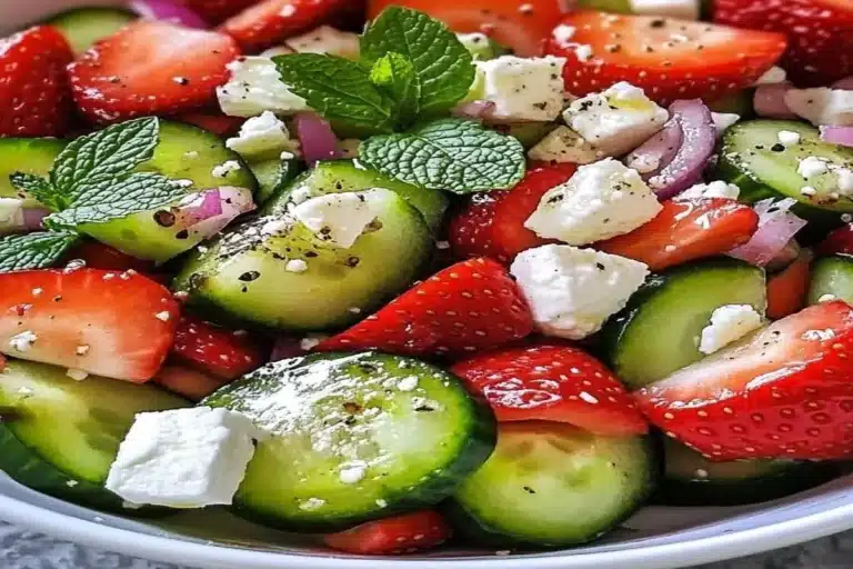 Easy 5-minute Strawberry Cucumber Salad