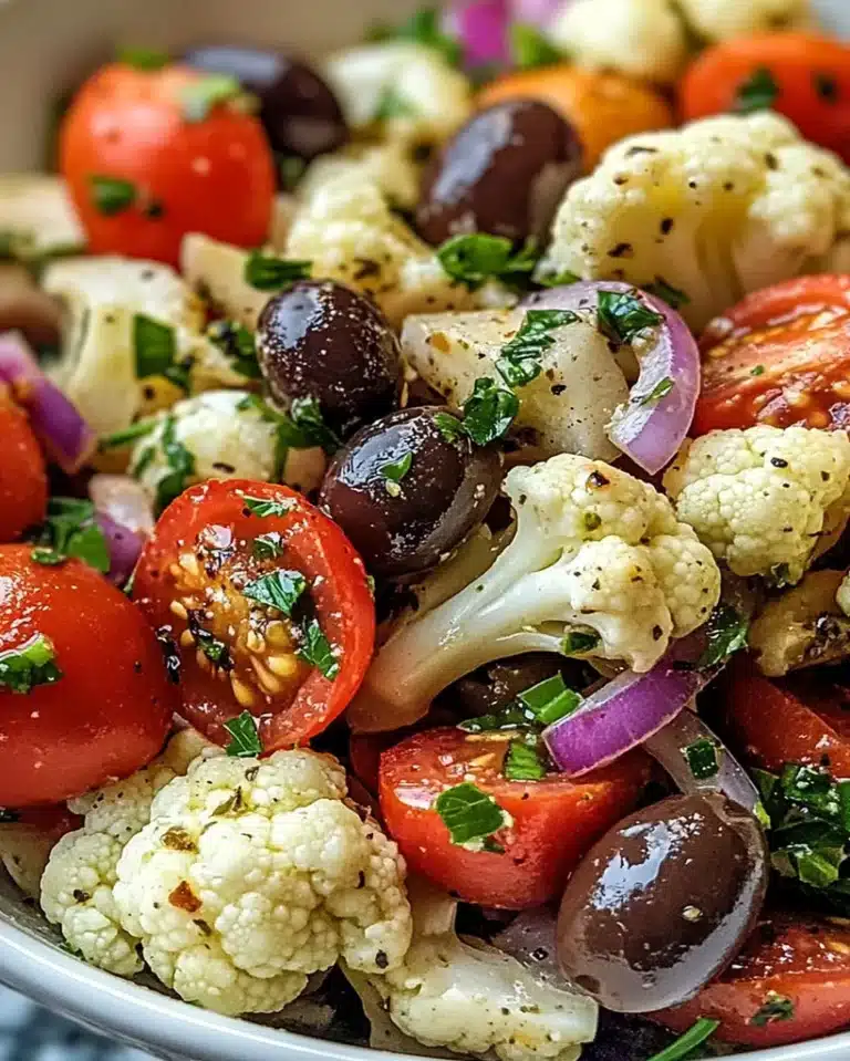 Mediterranean Marinated Cauliflower Salad – Healthy & Easy