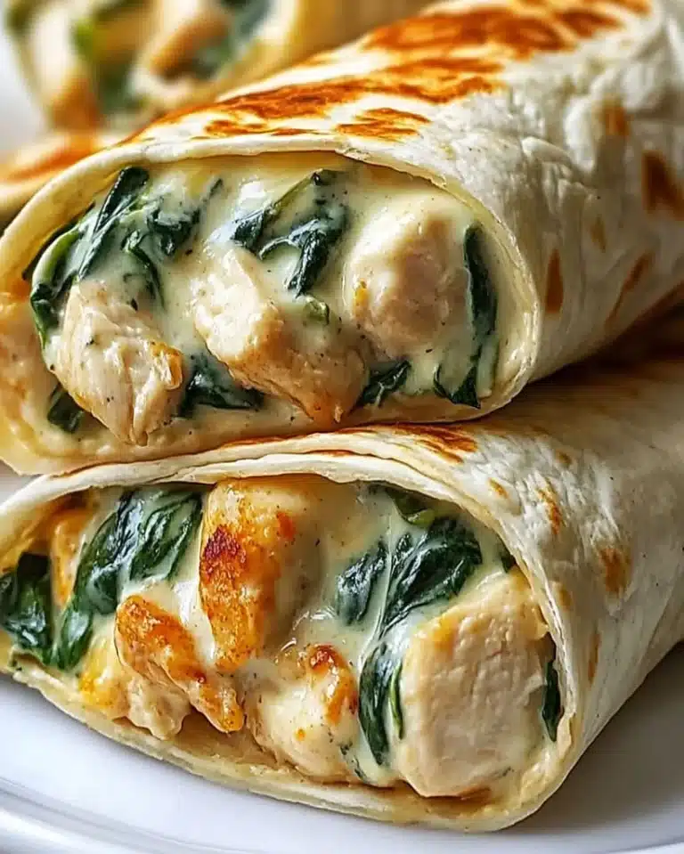Creamy Garlic Chicken Spinach Wraps – Easy Dinner Recipe