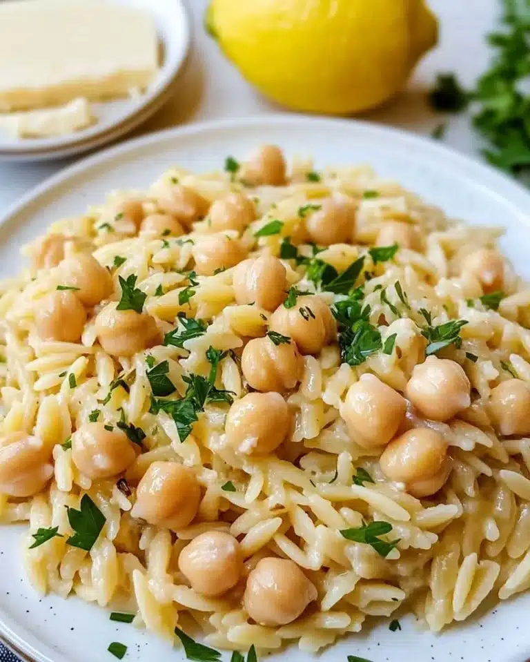 Creamy Lemon Ricotta Orzo with Chickpeas | Easy Dinner Recipe