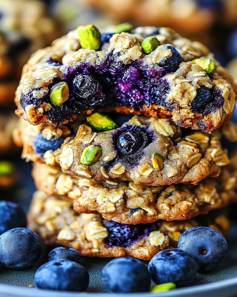Blueberry Pistachio Oatmeal Cookies