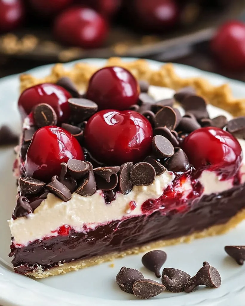 No-Bake Chocolate Cherry Pie - Easy Dessert Recipe