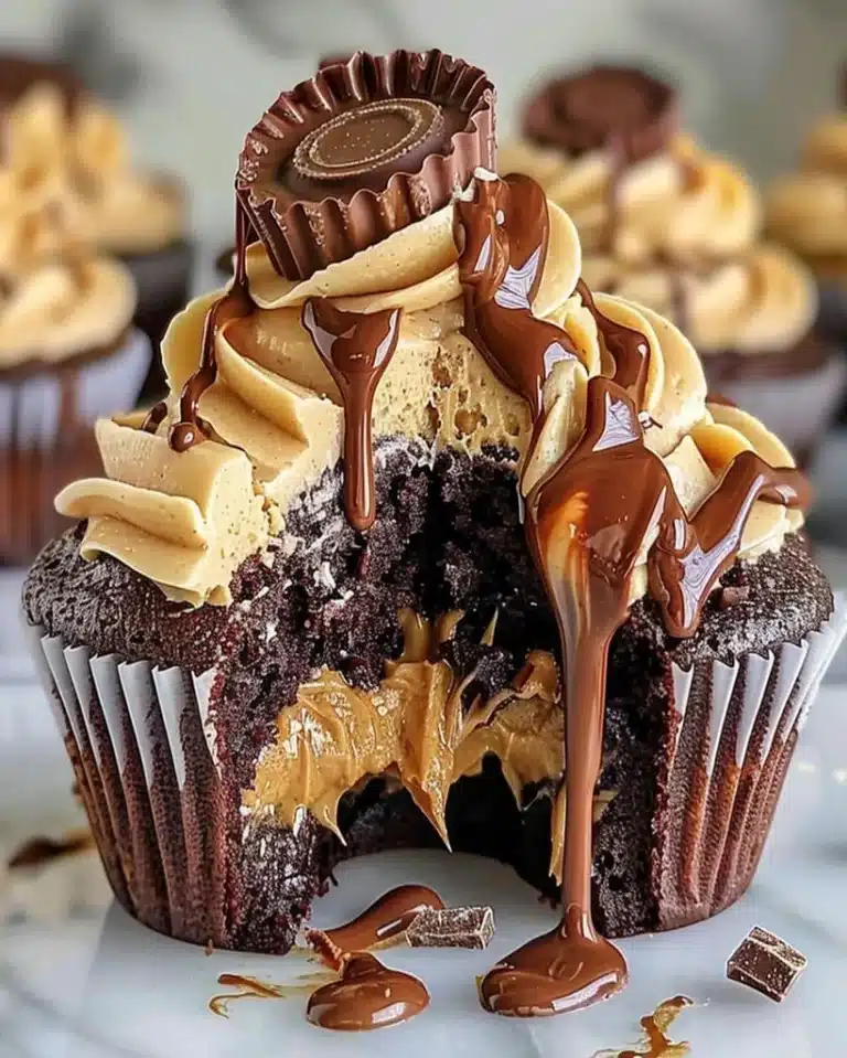 Peanut Butter Chocolate Cupcakes - Easy Dessert
