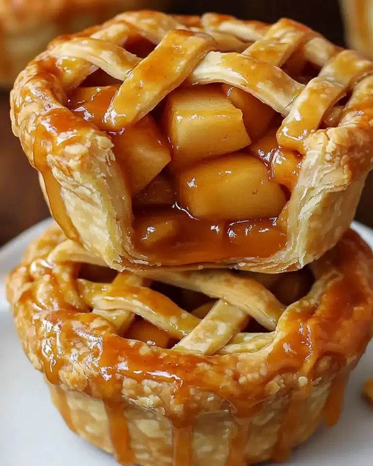 Salted Caramel Apple Mini Pies - Easy Dessert Recipe