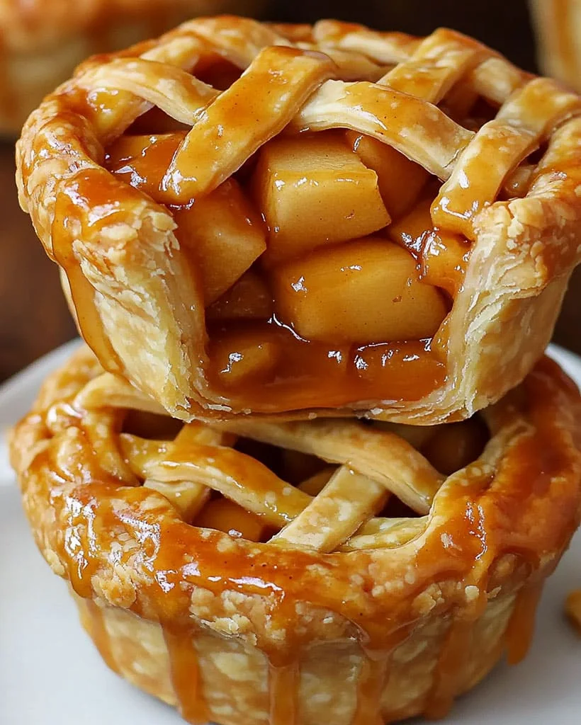 Salted Caramel Apple Mini Pies - Easy Dessert Recipe