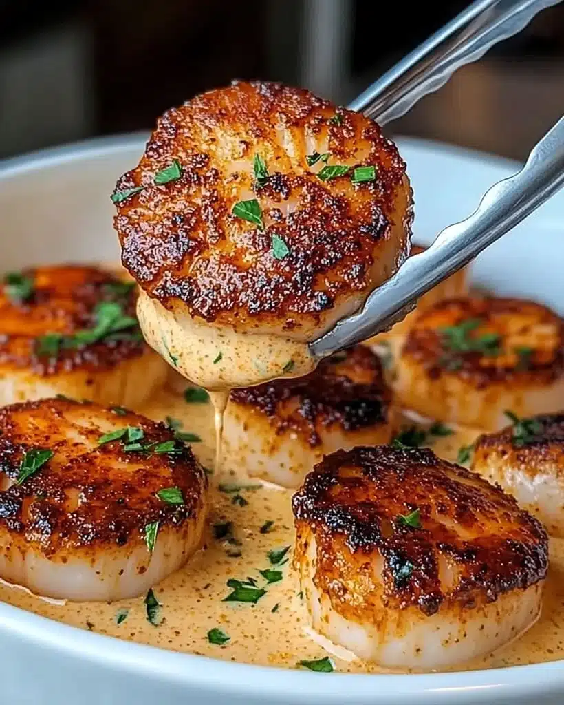 Best Seared Scallops with Spicy Cajun Cream Sauce 8 Seared Scallops with Spicy Cajun Cream Sauce