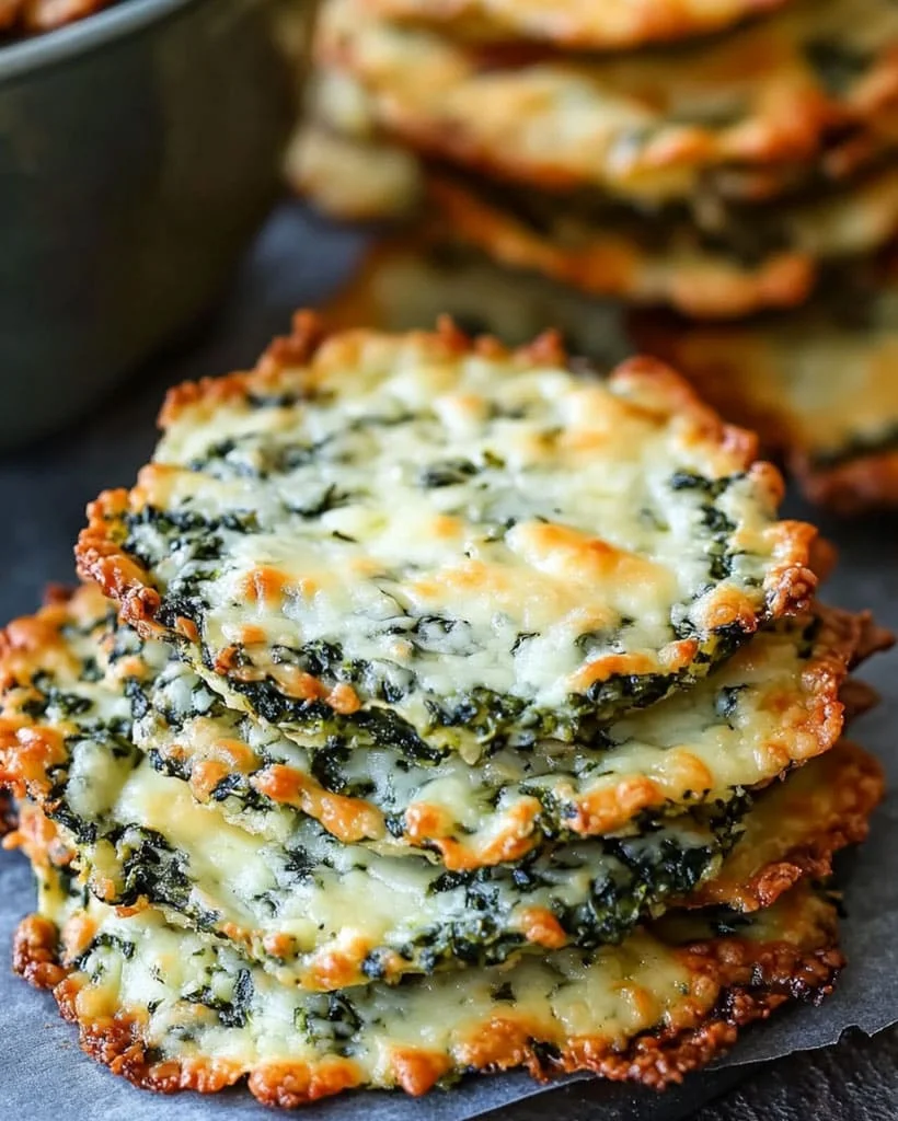 Keto Spinach Cheese Crisps | Low-Carb Snack Ideas