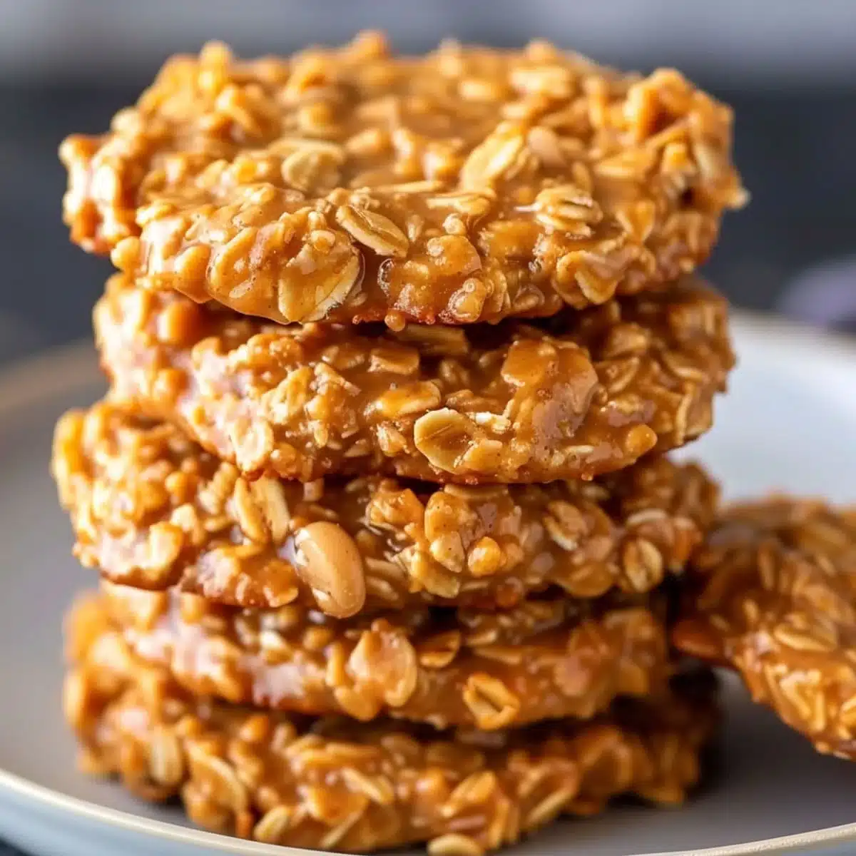 3 Ingredient Oat Cookies for Quick Healthy Snacks 6 Stack of homemade 3 ingredient oat cookies on a plate