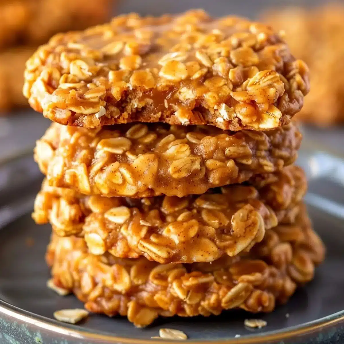 3 Ingredient Oat Cookies for Quick Healthy Snacks 8 Chilled and set 3 ingredient oatmeal cookies on parchment paper