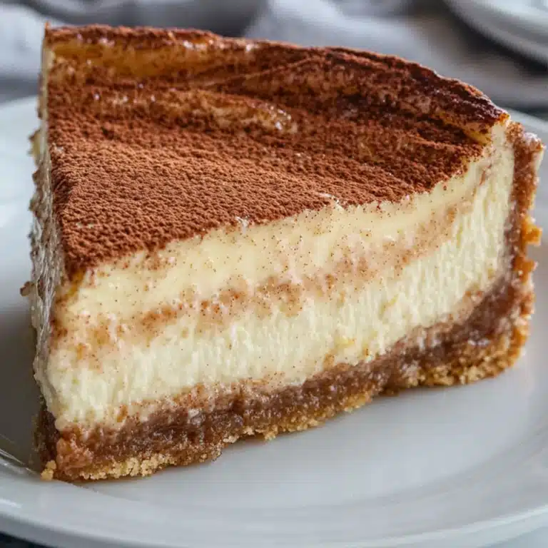Whole churro cheesecake with cinnamon sugar crust and creamy filling