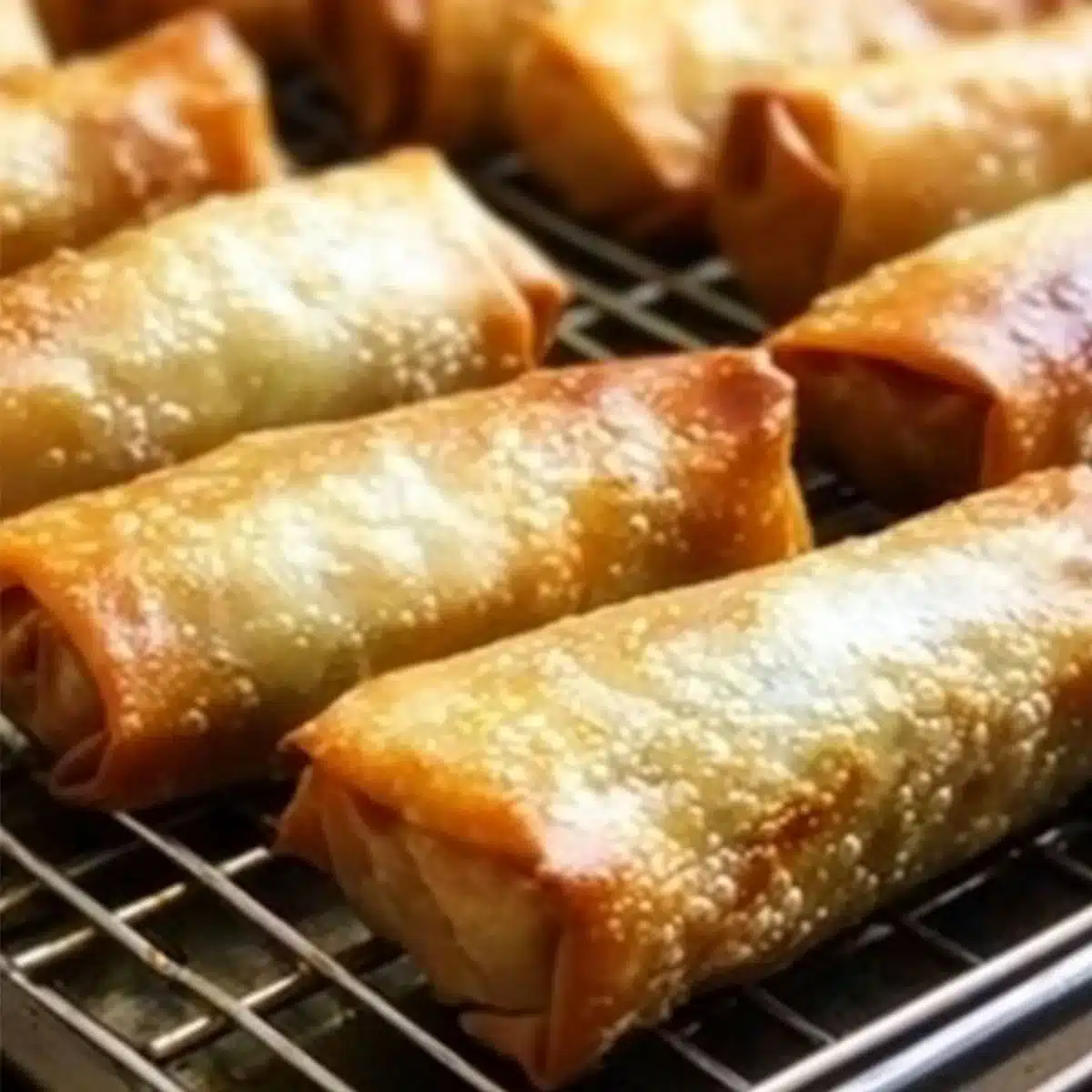 Veggie Egg Roll Recipe – Easy Appetizer Ideas 8 Air-fried vegetable egg rolls in air fryer basket