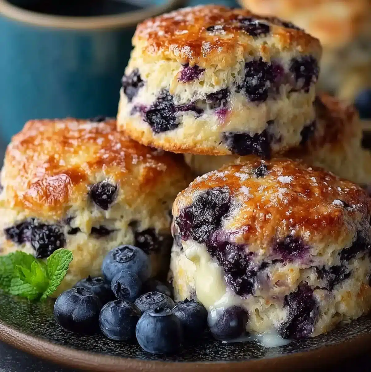 Easy blueberry biscuits recipe with fresh blueberries and buttery layers.