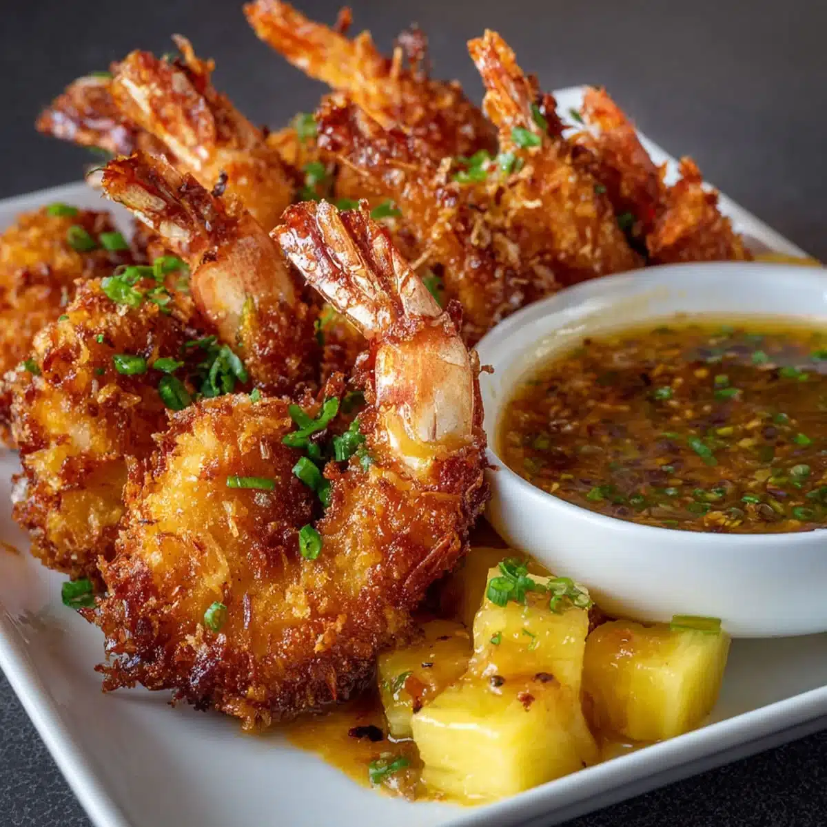 Easy coconut shrimp recipe with sweet pineapple dipping sauce