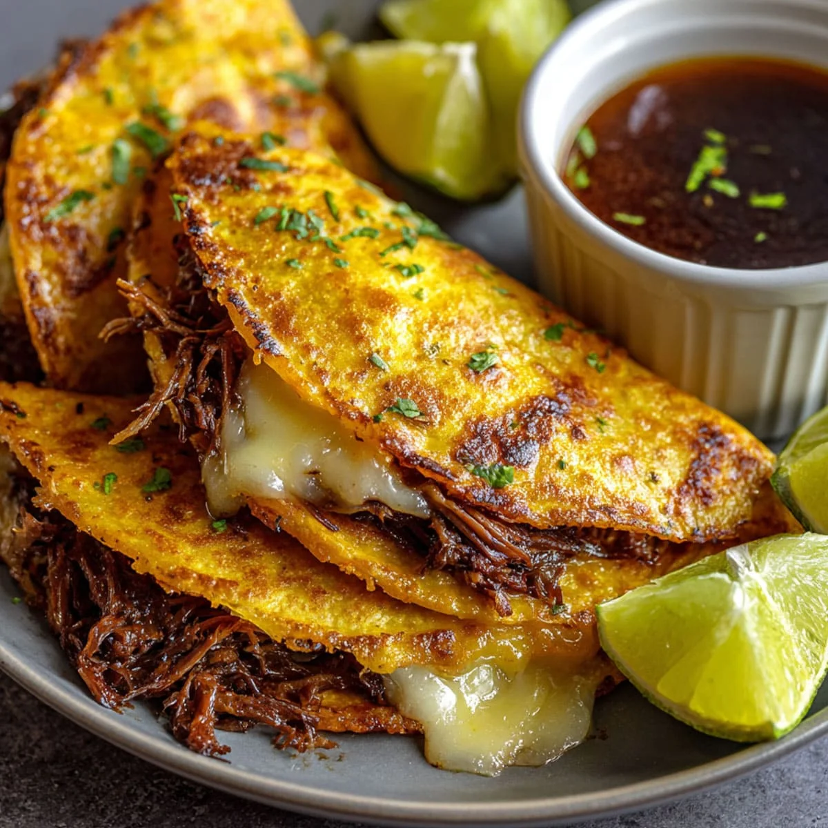 Birria Tacos – Slow Cooker Cheesy Beef Recipe 7 Slow Cooker Birria Tacos — juicy shredded beef folded in crispy tortillas with melted cheese.