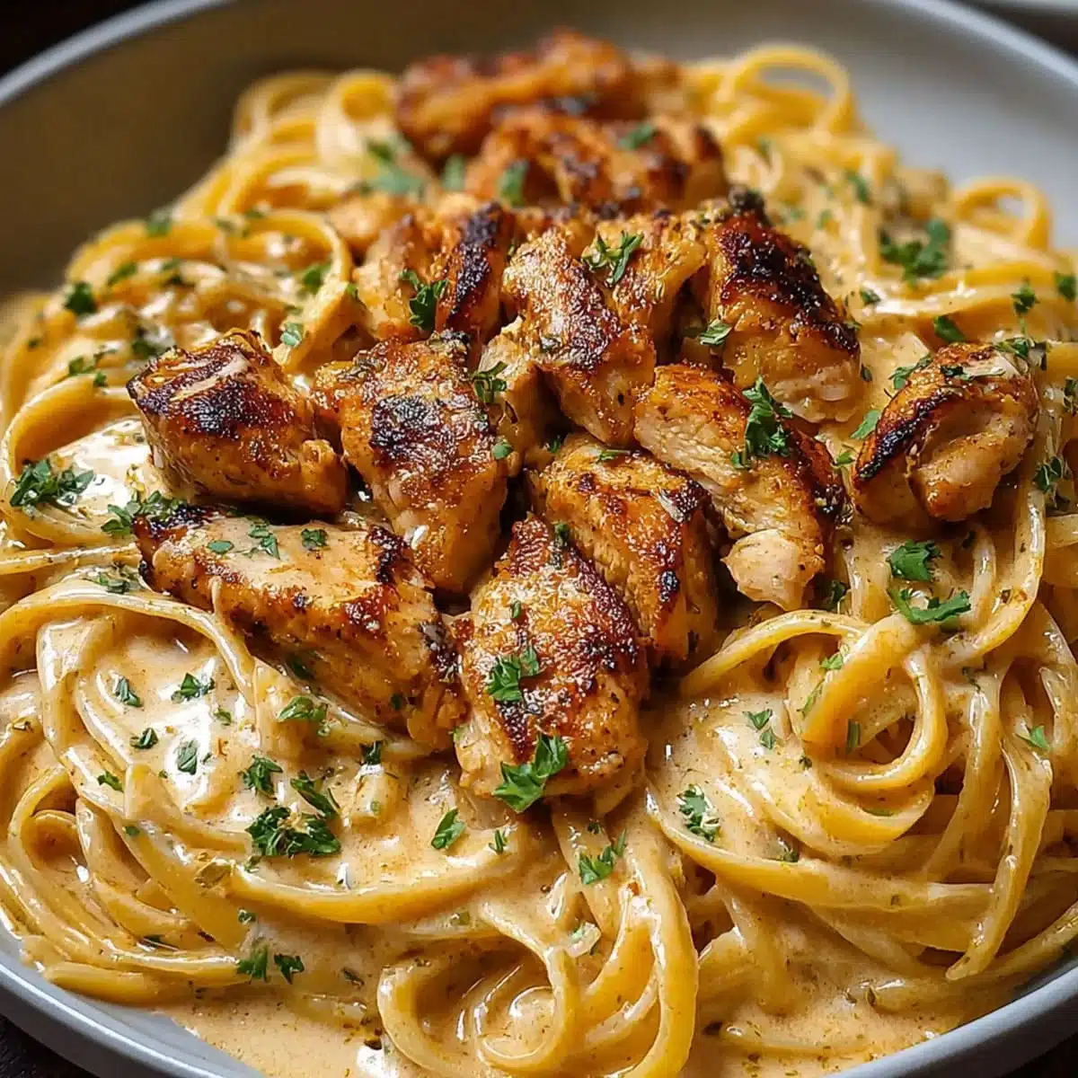 Cowboy Butter Chicken Linguine – Creamy Dinner Idea 6 Cowboy Butter Chicken Linguine served with golden chicken and parmesan herb sauce