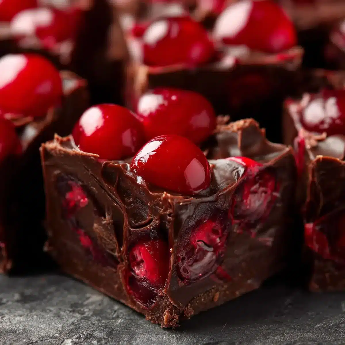 Halloween Dracula Dark Cherry Fudges beautifully plated and ready to serve