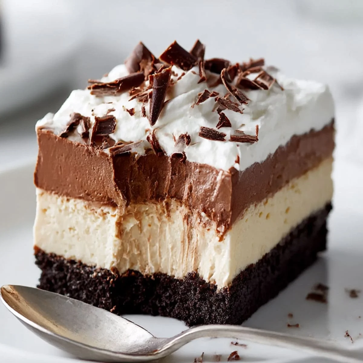 Overhead shot of No Bake Peanut Butter Pie on a dessert table
