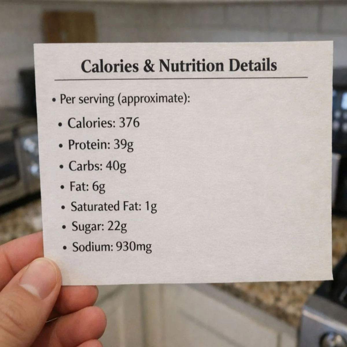 Chinese Lemon Chicken calories and nutrition information per serving