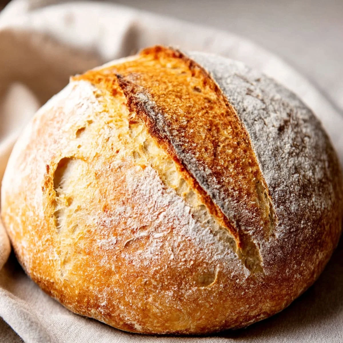 Sourdough Bread rustic artisan loaf with crispy golden crust