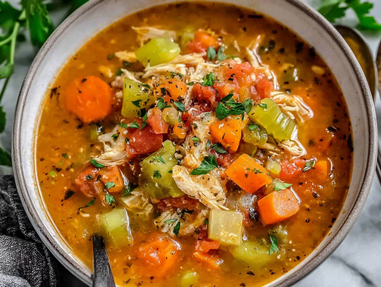 Copycat Carrabba's Spicy Chicken Soup served and ready to enjoy