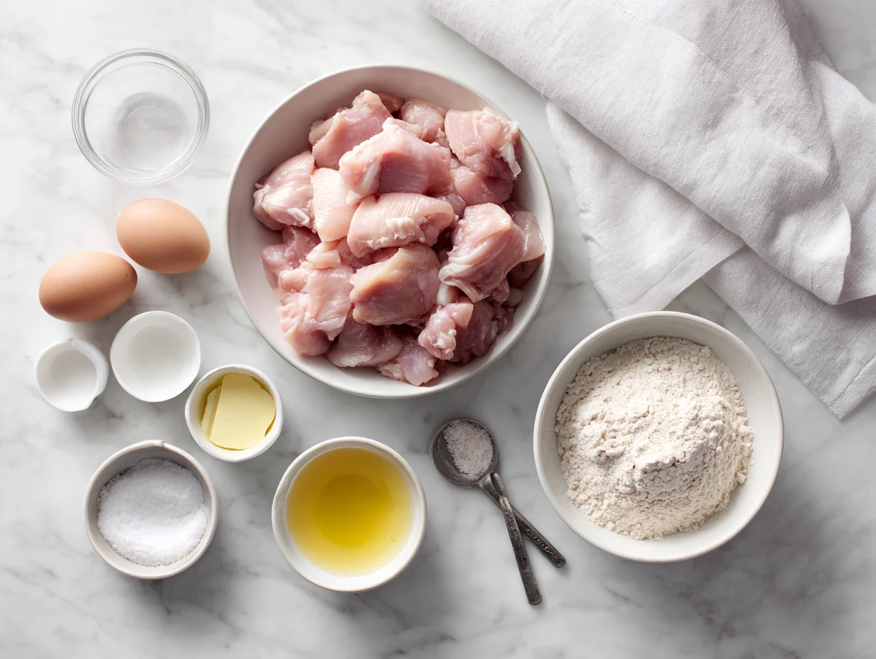 All ingredients measured and laid out on a cutting board
