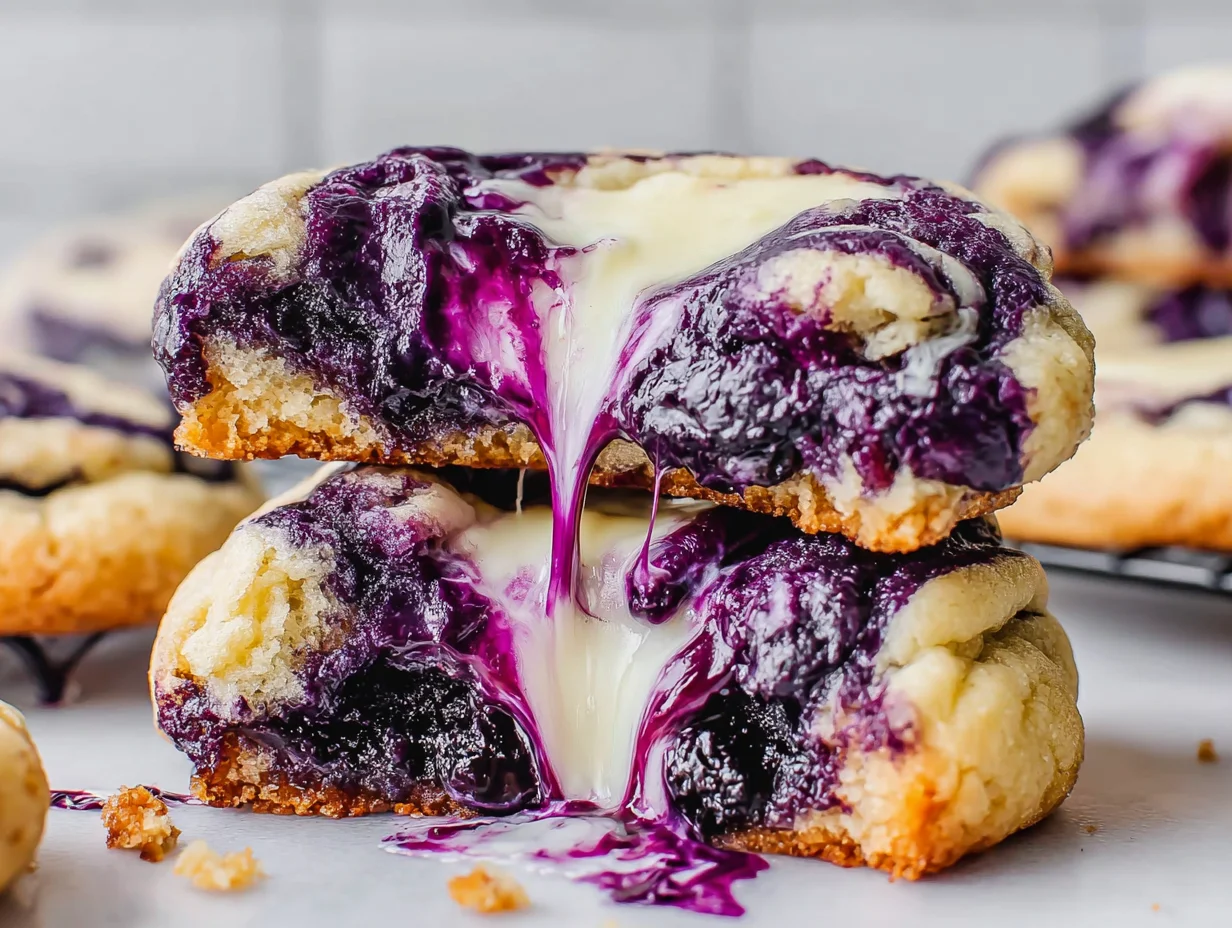 Blueberry Cheesecake Swirl Cookie beautifully plated and ready to serve