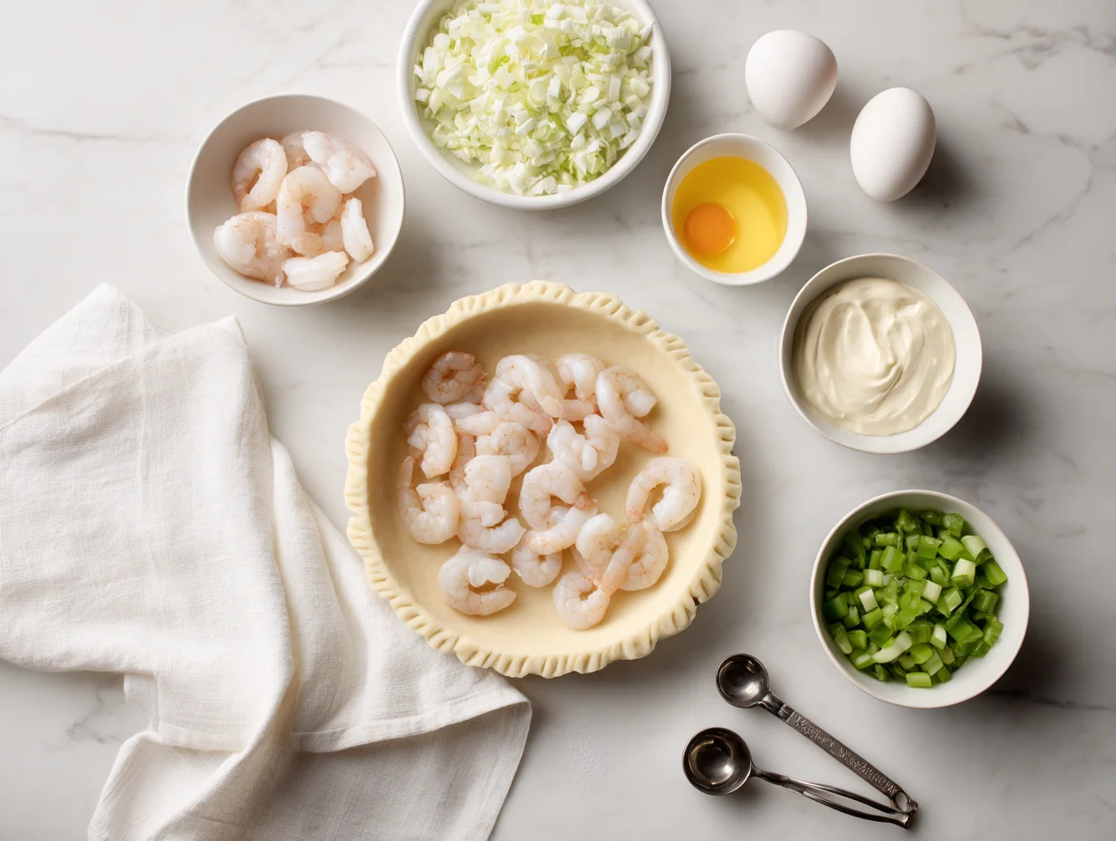 All ingredients measured and laid out on a cutting board