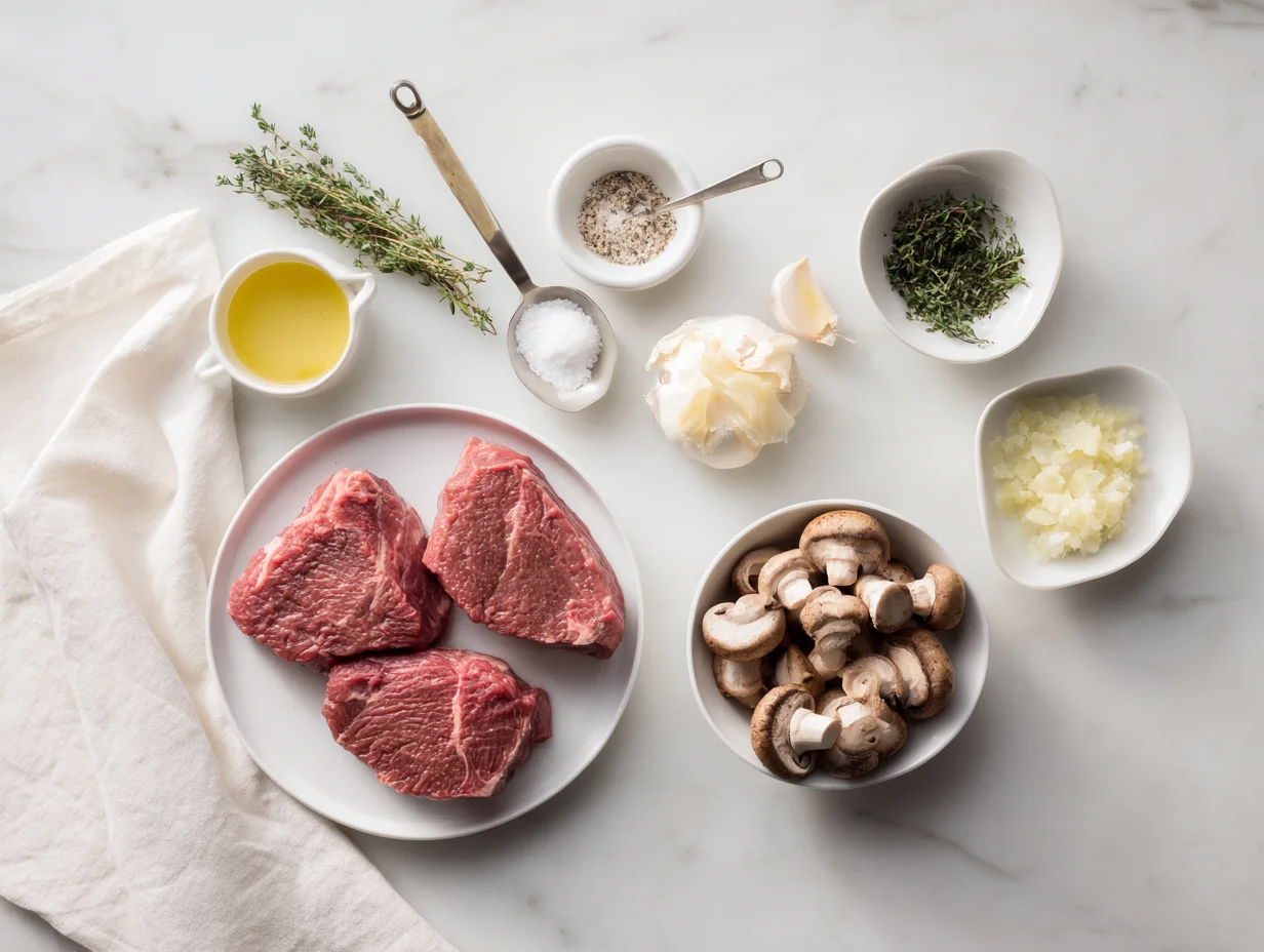 All ingredients measured and laid out on a cutting board