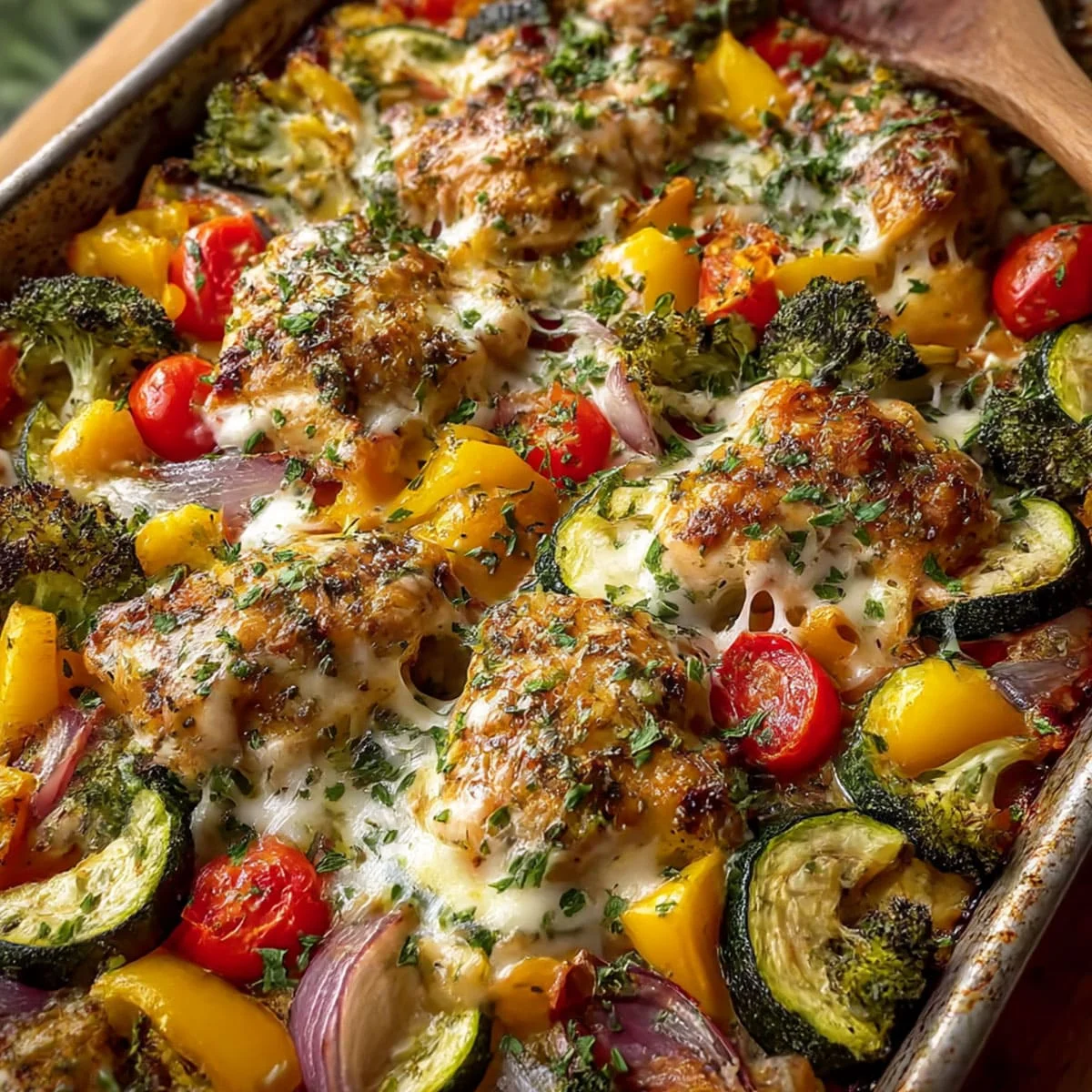 Cheesy Chicken Veggie Sheet Pan Dinner Easy Meal 8 All ingredients measured and laid out on a cutting board