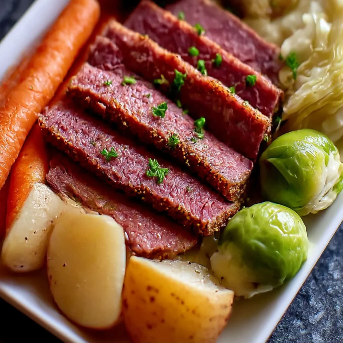 Close-up showing texture, garnish, and plating details
