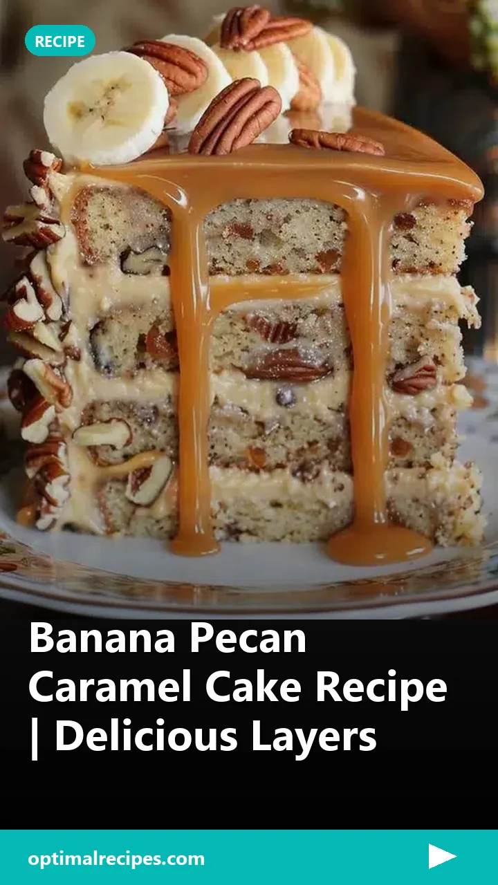 Banana Pecan Caramel Cake Recipe | Delicious Layers