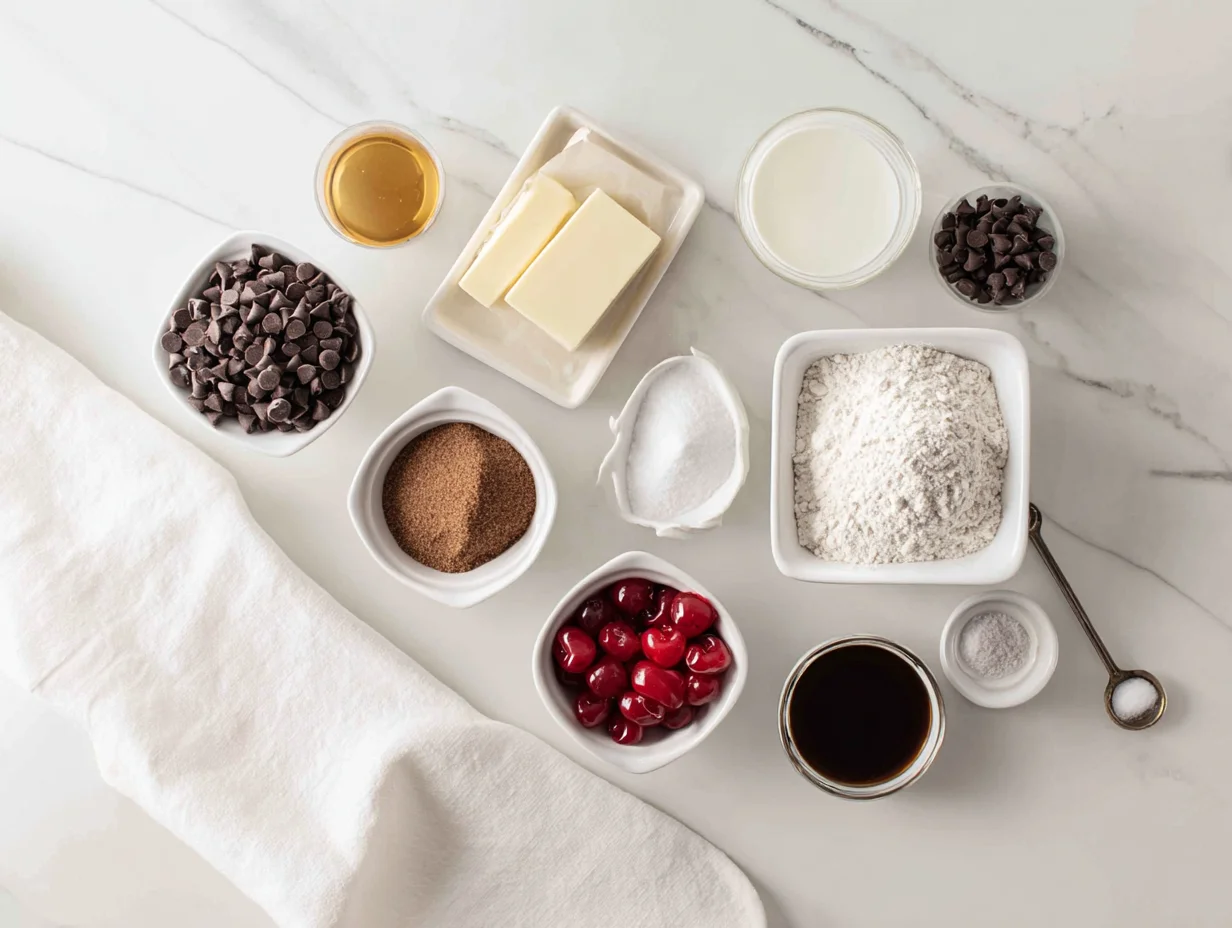 All ingredients measured and laid out on a cutting board