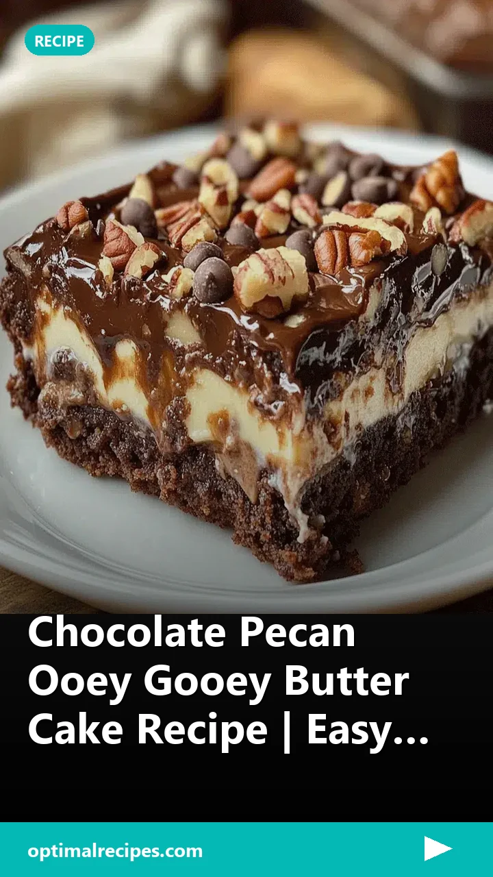 Chocolate Pecan Ooey Gooey Butter Cake Recipe | Easy Dessert