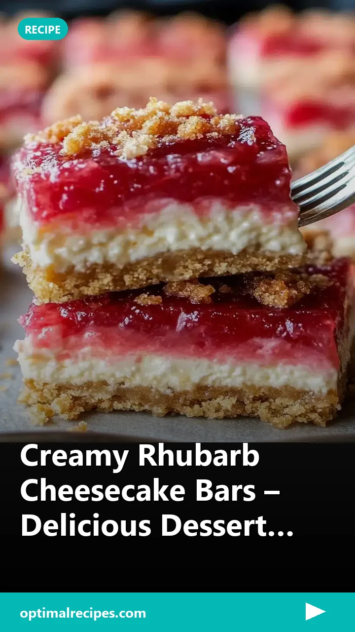 Creamy Rhubarb Cheesecake Bars – Delicious Dessert Recipe
