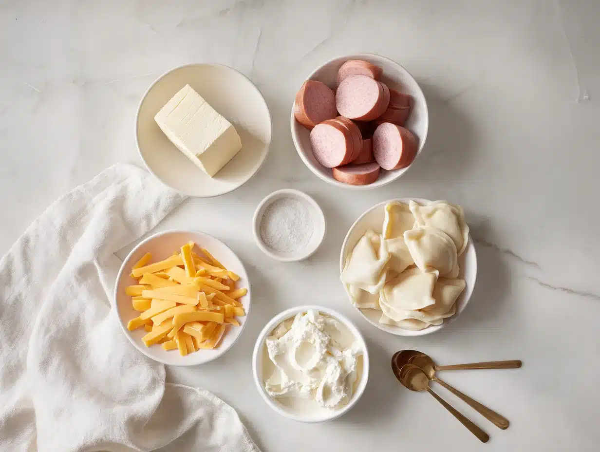 All ingredients measured and laid out on a cutting board