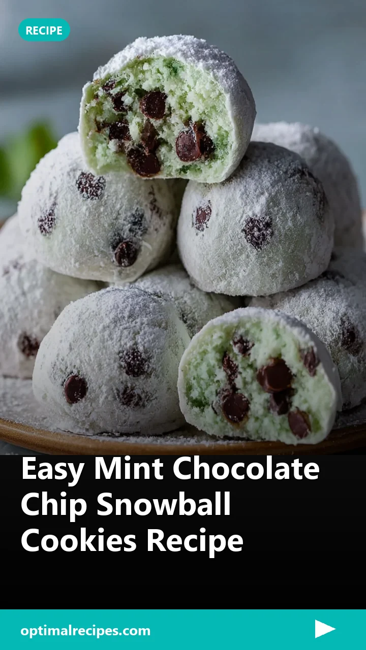 Easy Mint Chocolate Chip Snowball Cookies Recipe