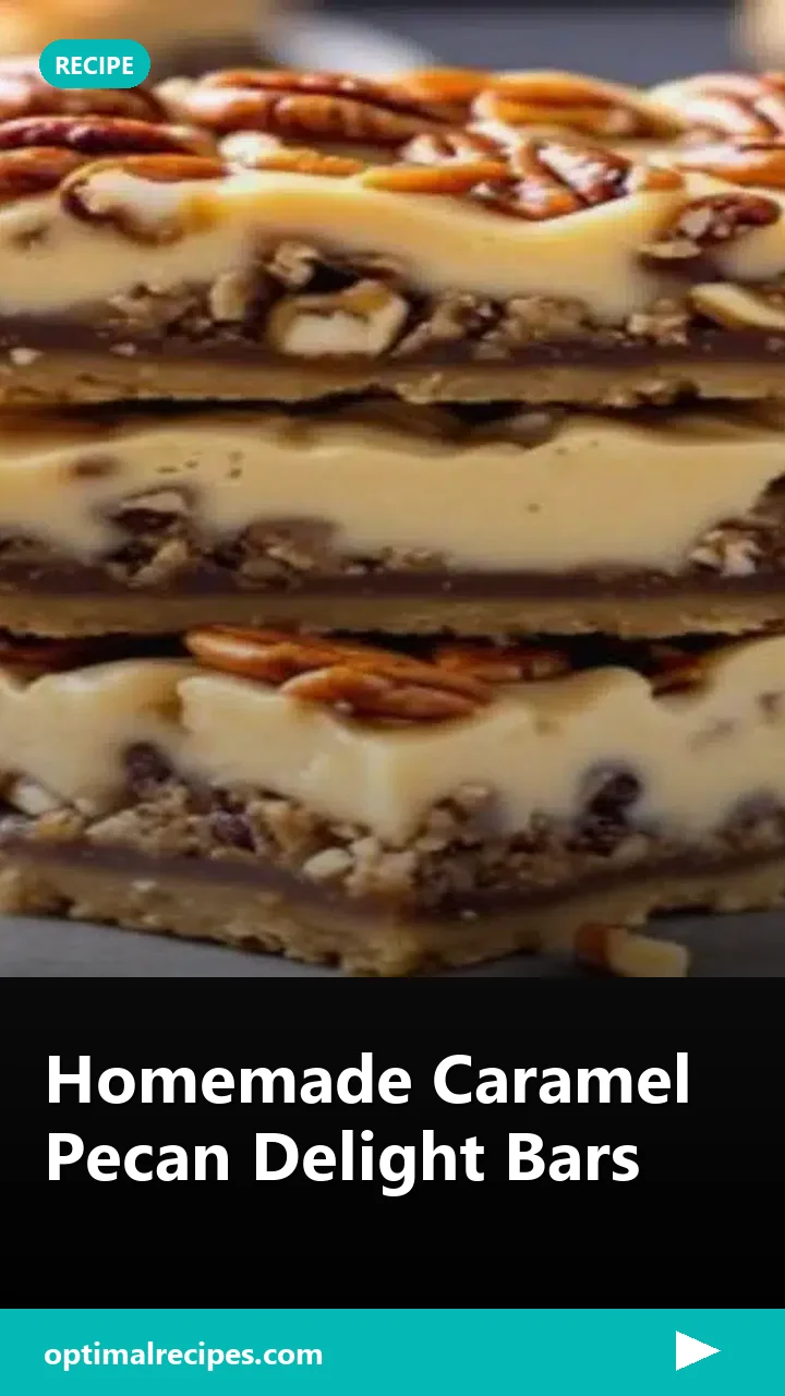 Homemade Caramel Pecan Delight Bars