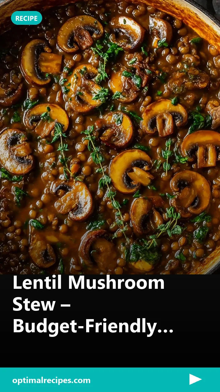 Lentil Mushroom Stew – Budget-Friendly Vegan Dinner