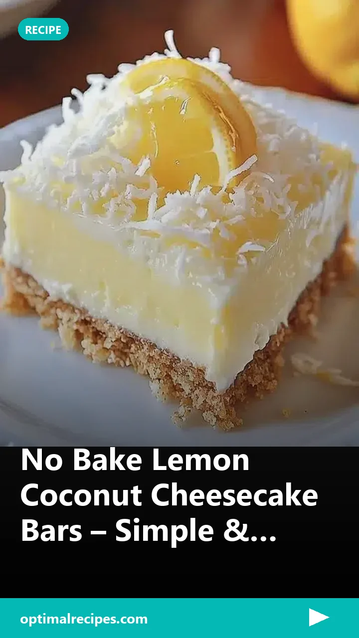 No Bake Lemon Coconut Cheesecake Bars – Simple & Delicious