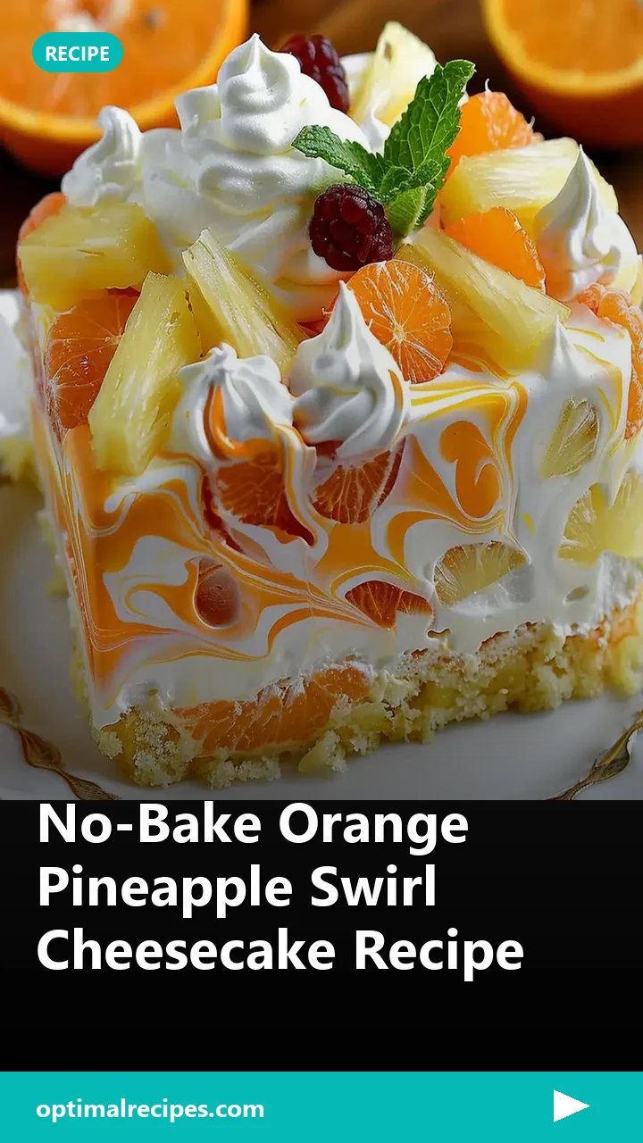 No-Bake Orange Pineapple Swirl Cheesecake Recipe
