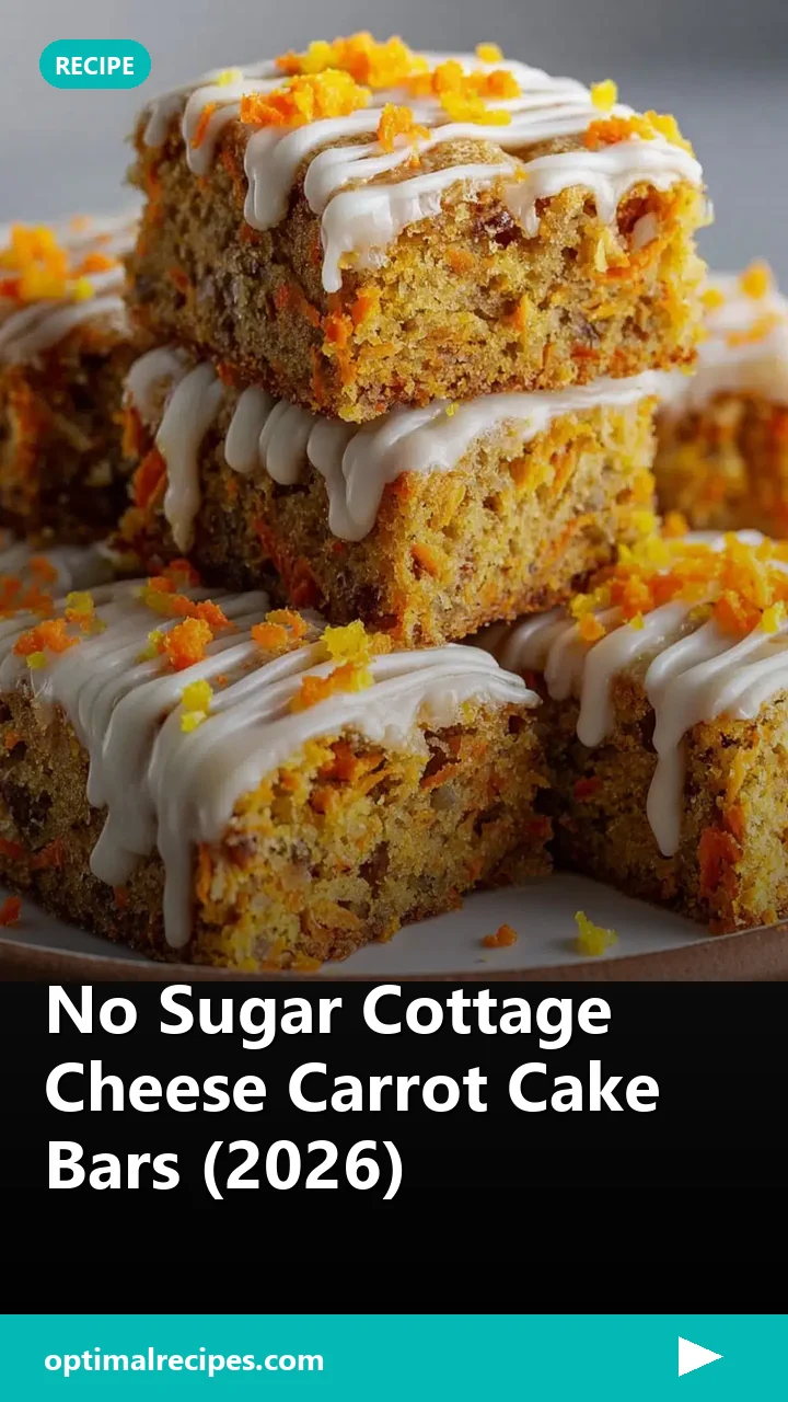 No Sugar Cottage Cheese Carrot Cake Bars (2026)
