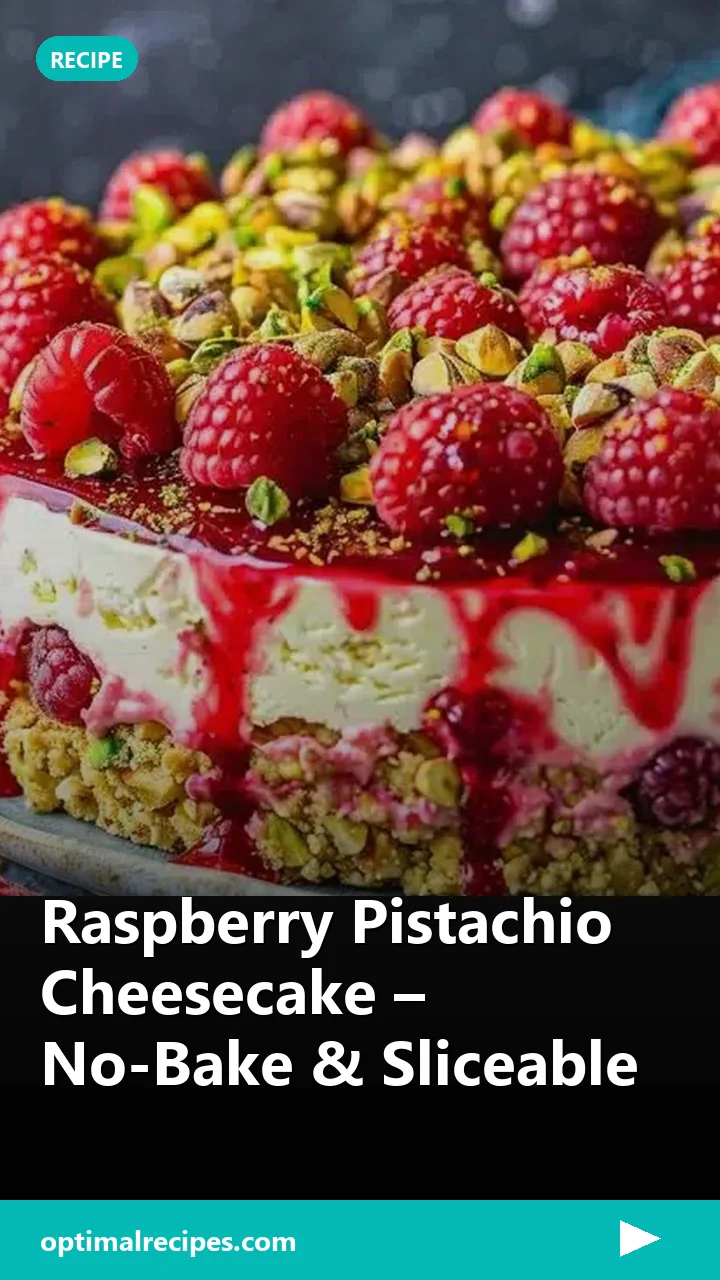 Raspberry Pistachio Cheesecake – No-Bake & Sliceable