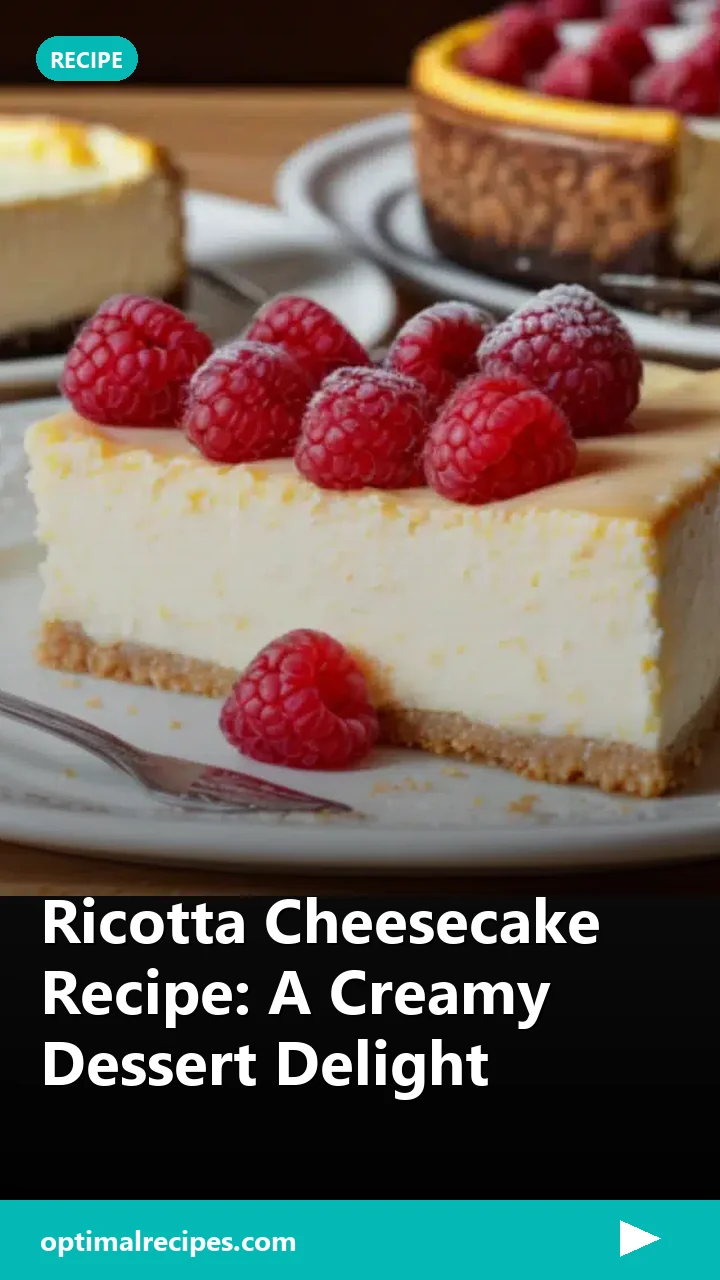 Ricotta Cheesecake Recipe: A Creamy Dessert Delight