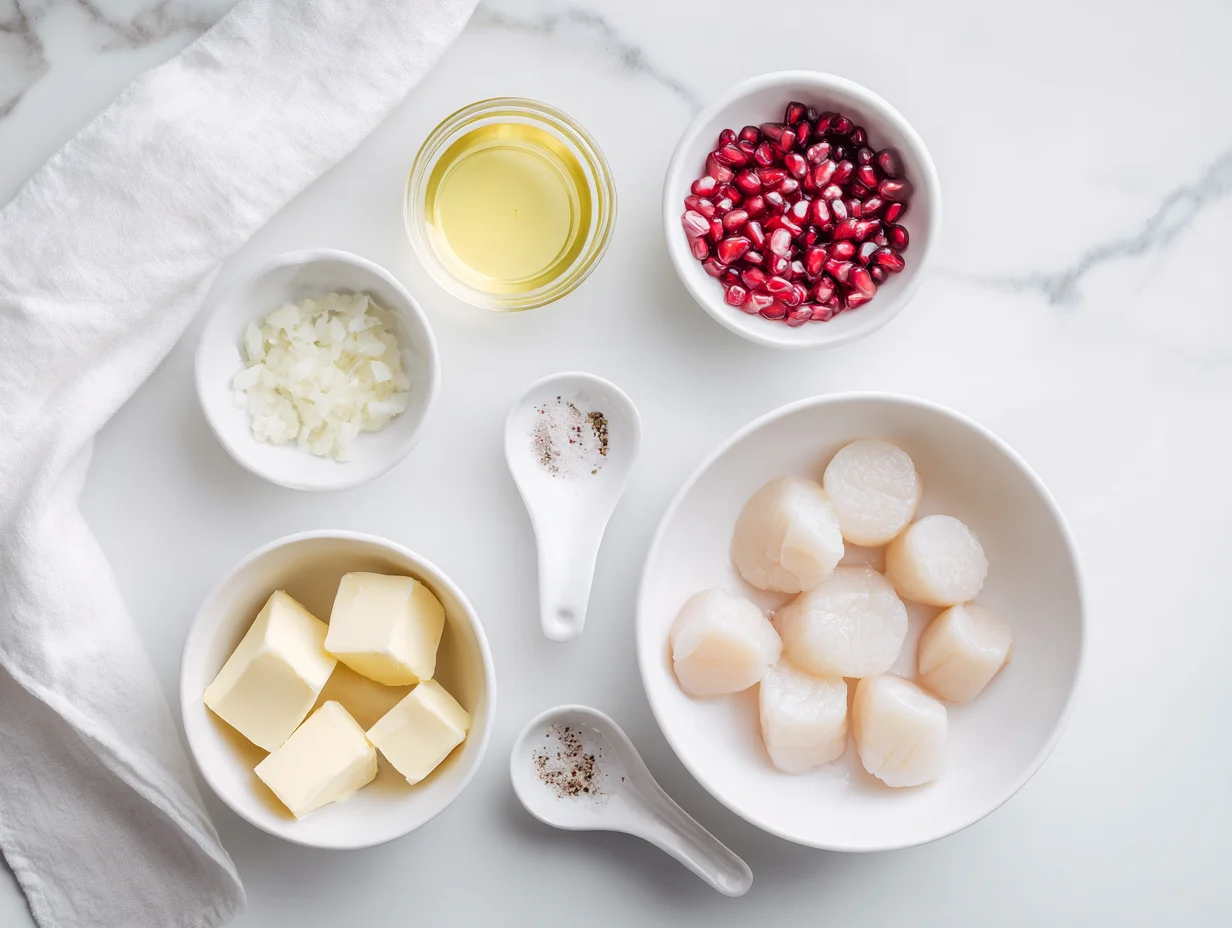 All ingredients measured and laid out on a cutting board